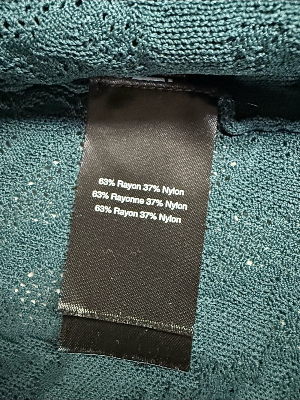 Donna Karan Two Piece Tank top and Cardigan Sweater in Teal Lace-Pattern - Picture 8 of 9